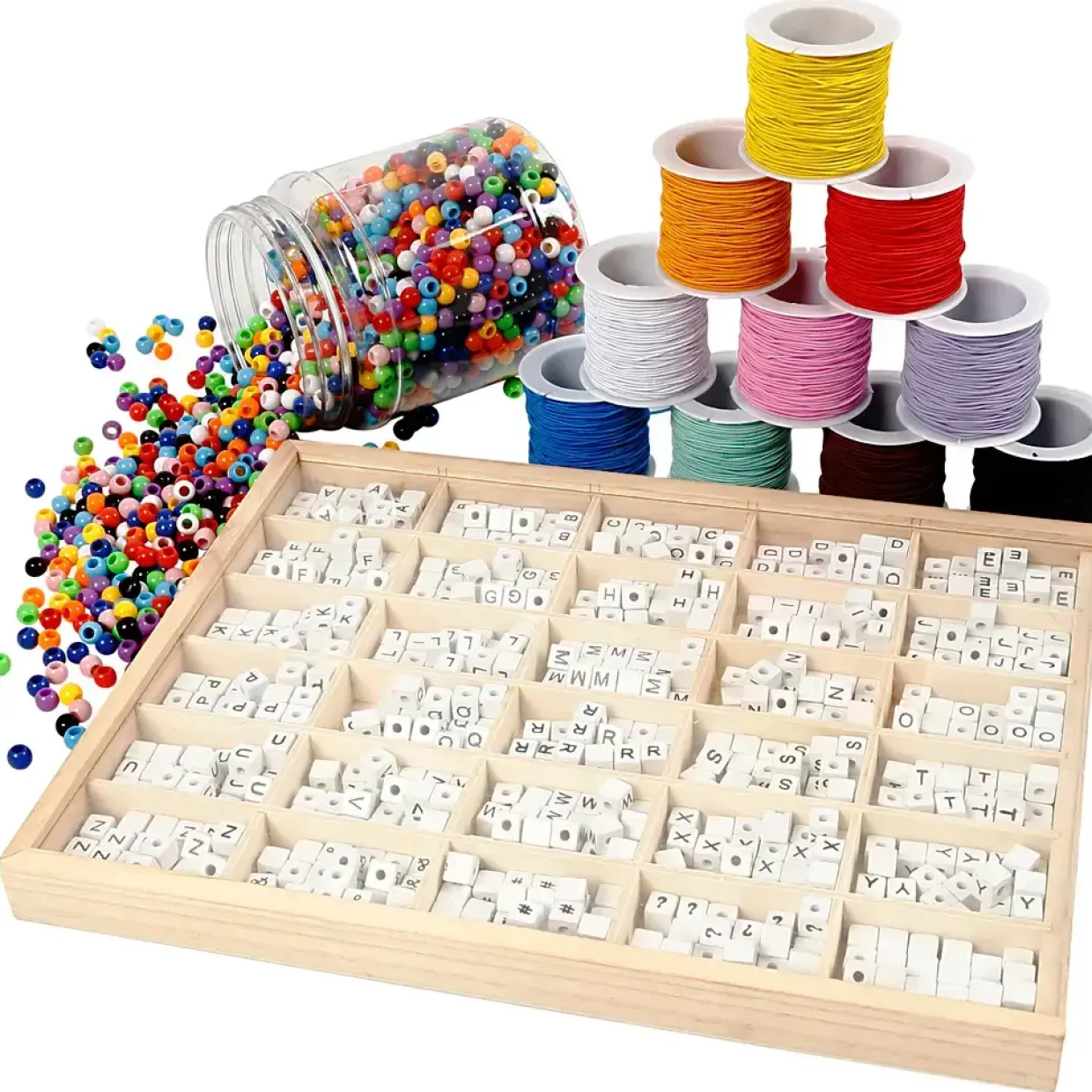 Bogstavperler på armbånd Kreativ læring - 1 sæt