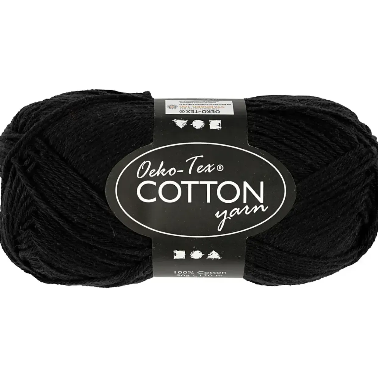 Bomuldsgarn længde 170 meter 8|4 sort - 50 gram