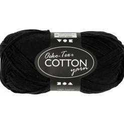 Bomuldsgarn længde 170 meter 8|4 sort - 50 gram