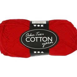 Bomuldsgarn - 8/4 - Mørk rød - 100% bomuld - 50 g - 170 m