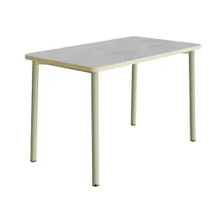 Bord Add 590, L1800xB800xH720 mm, lys grå, lyddæmpende linoleum, grønt stel
