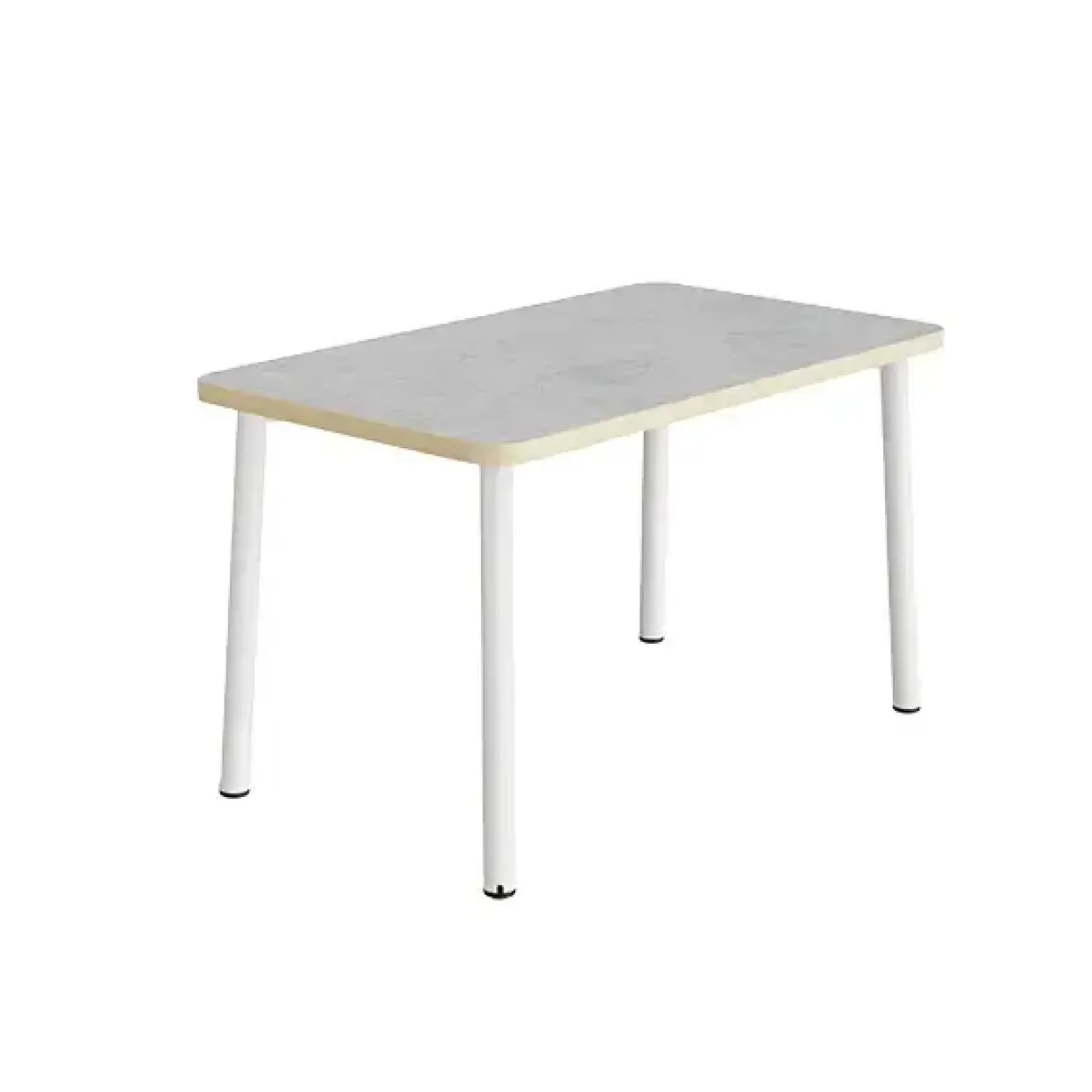 Bord Add 590, L1200xB700xH720 mm, lys grå, lyddæmpende linoleum, hvidt stel