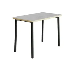 Bord Add 590, L1200xB700xH900 mm, lys grå, lyddæmpende linoleum, sortoliven stel