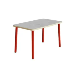 Bord Add 590, L1200xB700xH720 mm, lys grå, lyddæmpende linoleum, gråt stel