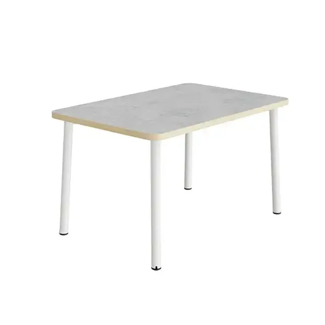 Bord Add 590, L1200xB700xH900 mm, lys grå, lyddæmpende linoleum, hvidt stel