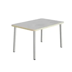 Bord Add 590, L1200xB700xH900 mm, lys grå, lyddæmpende linoleum, alu stel