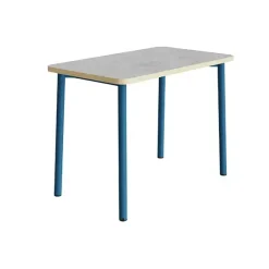 Bord Add 590, L1200xB700xH900 mm, lys grå, lyddæmpende linoleum, blåt stel