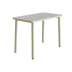 Bord Add 590, L1200xB700xH900 mm, lys grå, lyddæmpende linoleum, grønt stel
