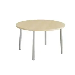 Bord Add 590, Ø1200 mm, højde 720 mm, birk laminat på alu stel