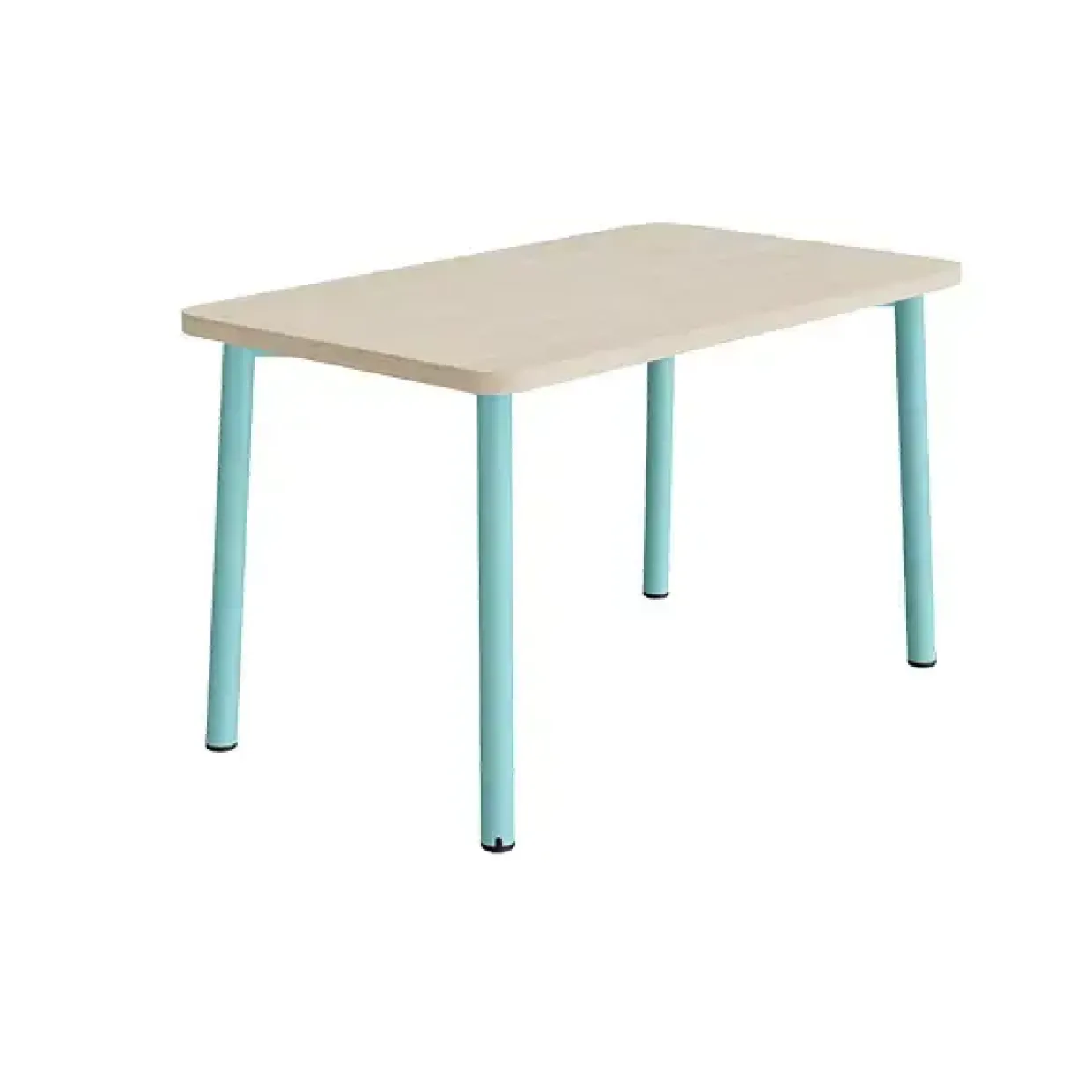 Bord Add 590, 1200x700 mm højde 720 mm med hvidpigmenteret eg, turkis stel