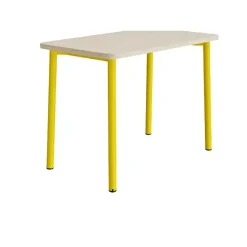 Bord Add 590, 1200x700 mm højde 900 mm med lydabsorberende hvidpigmenteret eg, gult stel