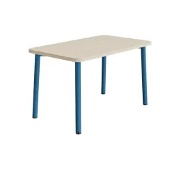 Bord Add 590, 1200x700 mm højde 900 mm med lydabsorberende hvidpigmenteret eg, blåt stel