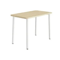 Bord Add 590, 1200x700 mm højde 900 mm med lydabsorberende birk laminat, hvidt stel