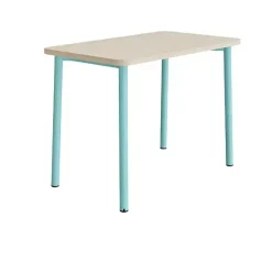 Bord Add 590, 1200x700 mm højde 900 mm med lydabsorberende hvidpigmenteret eg, turkis stel