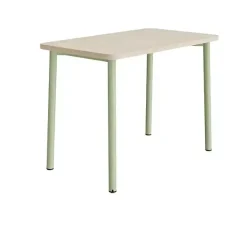 Bord Add 590, 1200x700 mm højde 900 mm med lydabsorberende hvidpigmenteret eg, grønt stel