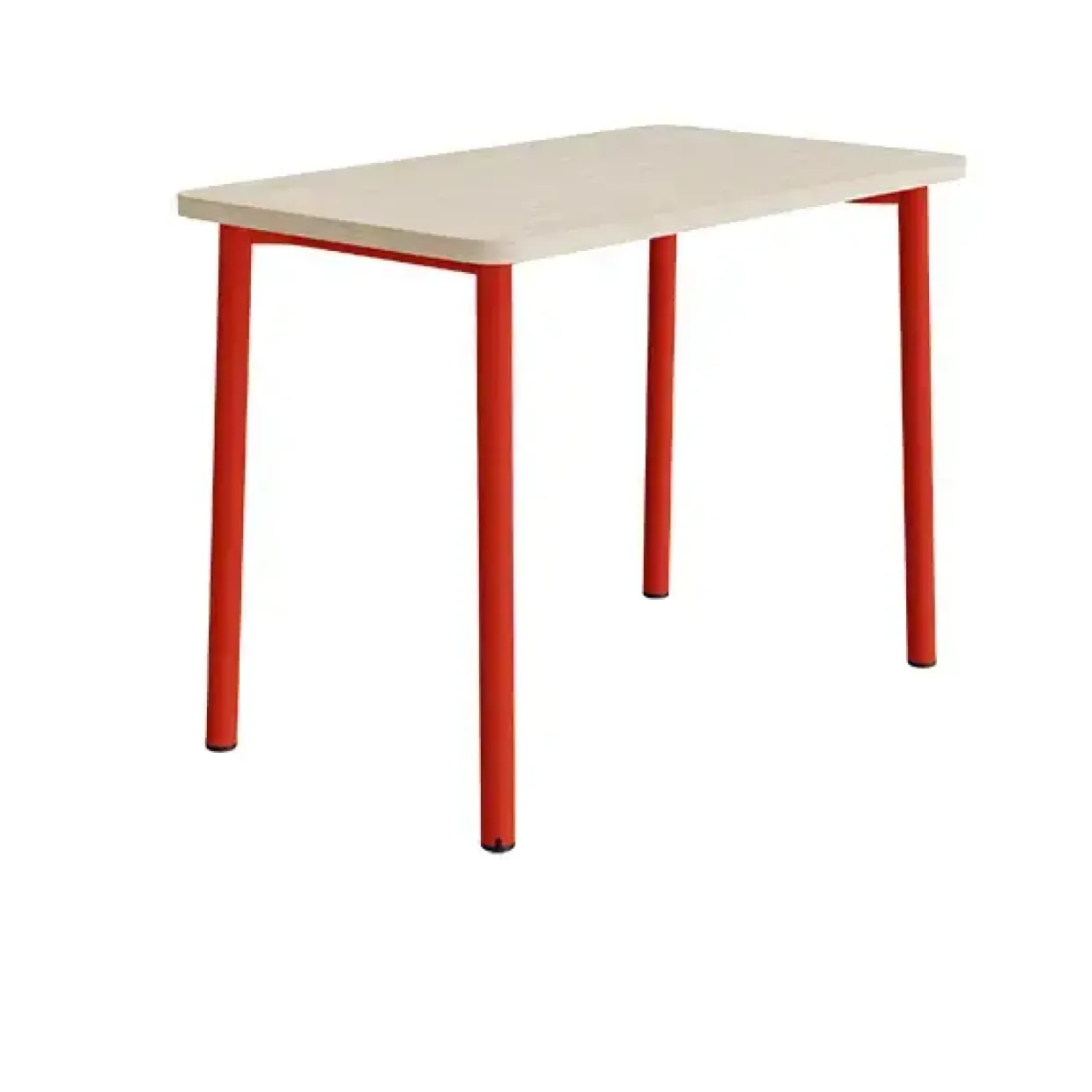Bord Add 590, 1200x700 mm højde 720 mm med lydabsorberende hvidpigmenteret eg, rød stel