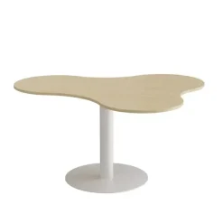 Bord Amöba 1005, 1200x1500 mm, Højde 720 mm, Birk laminat, Hvidt stel