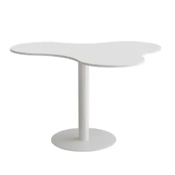 Bord Amöba 1005, 1200x1500 mm, Højde 900 mm, Grå laminat, Hvidt stel