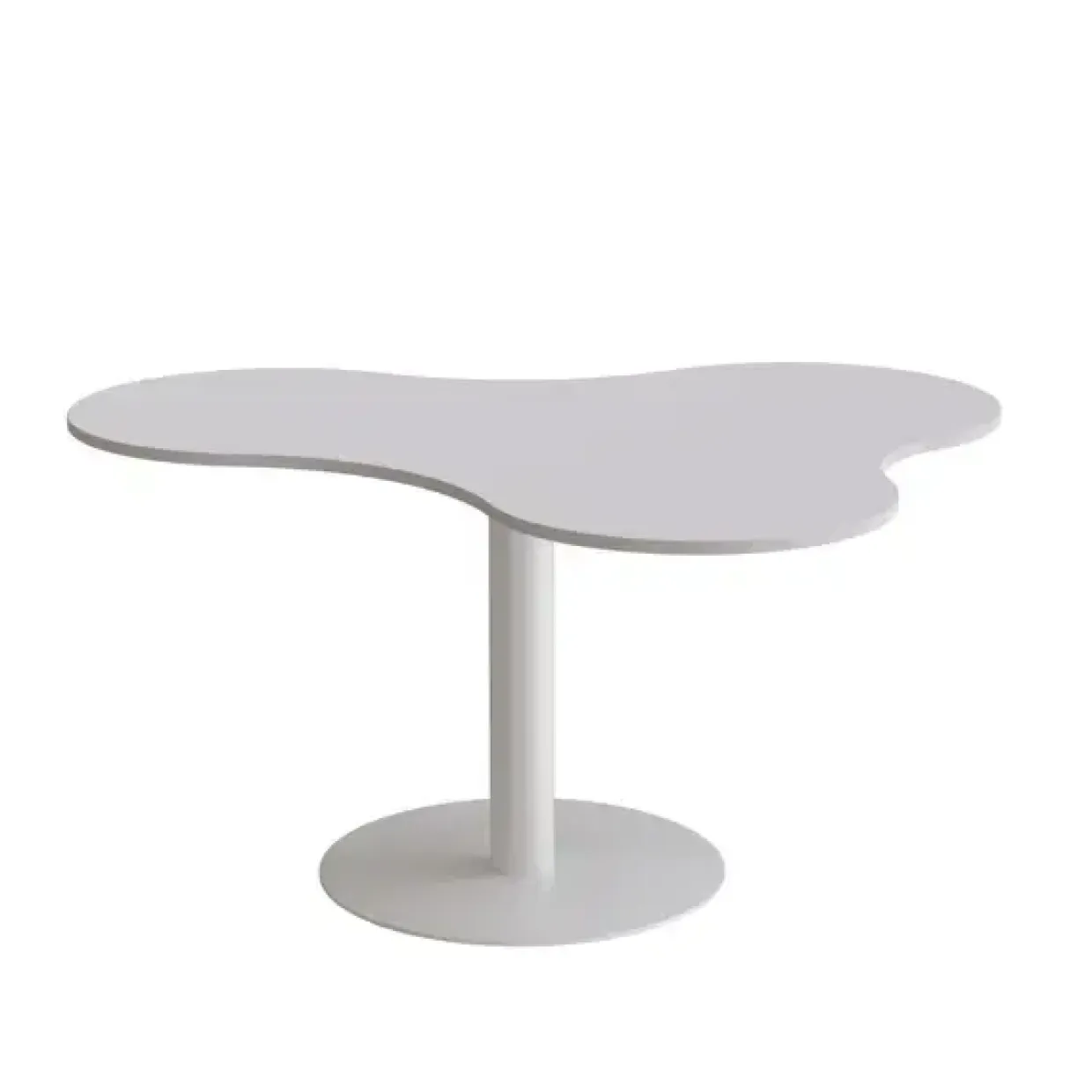 Bord Amöba 1005, 1200x1500 mm, Højde 720 mm, Grå laminat, alu stel
