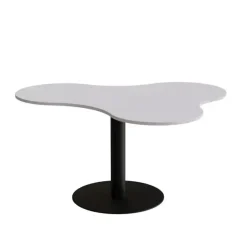 Bord Amöba 1005, 1200x1500 mm, Højde 720 mm, Grå laminat, Sort stel