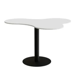 Bord Amöba 1005, 1200x1500 mm, Højde 900 mm, Grå laminat, Sort stel