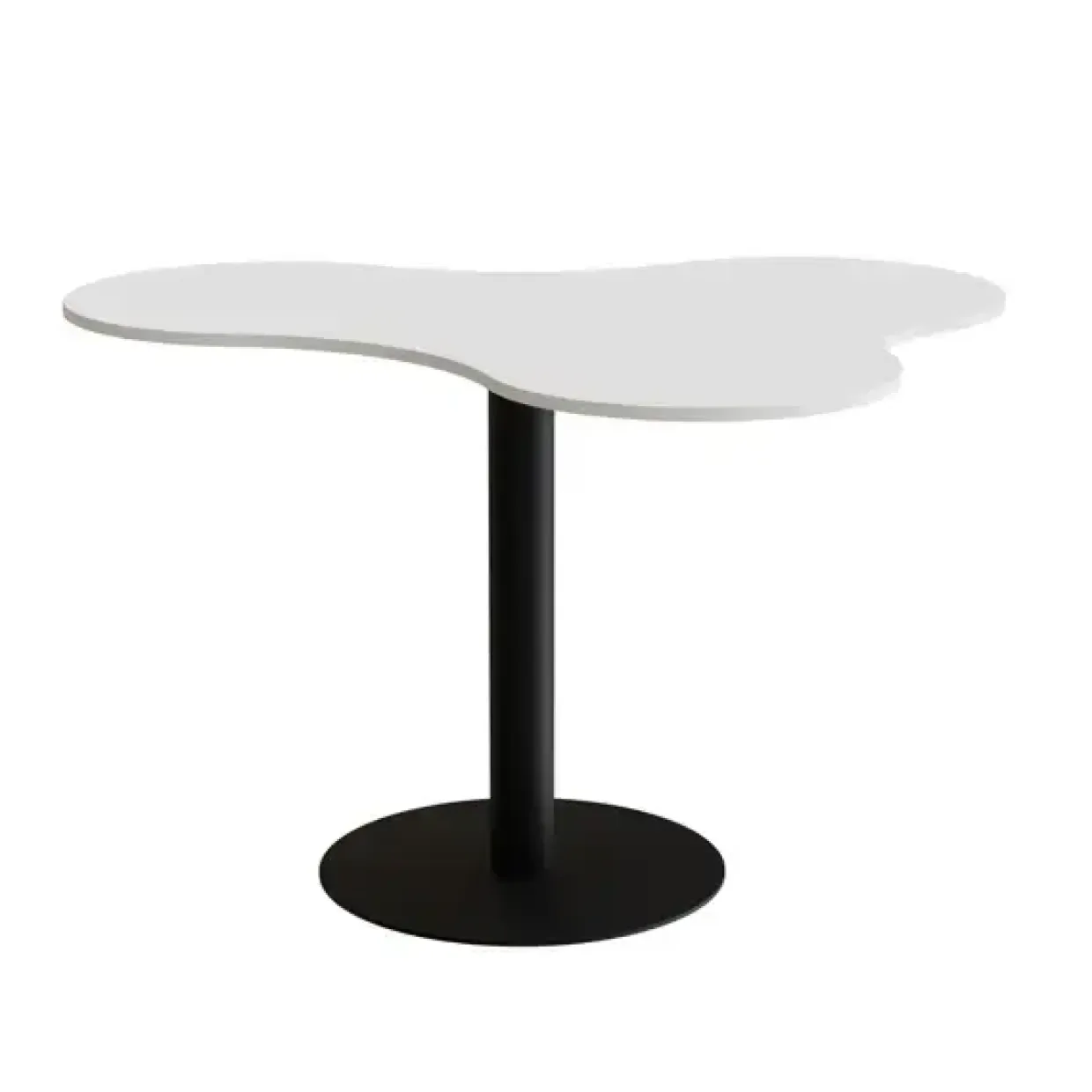 Bord Amöba 1005, 1200x1500 mm, Højde 900 mm, Grå laminat, Sort stel