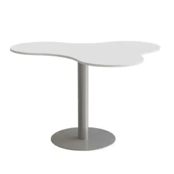 Bord Amöba 1005, 1200x1500 mm, Højde 900 mm, Grå laminat, Alu stel