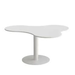 Bord Amöba 1005, 1200x1500 mm, Højde 720 mm, Hvid laminat, Hvidt stel