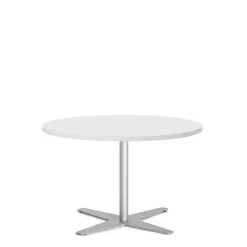 Bord Amy Ø900 mm H582 mm, Hvid laminat Alugråt understel