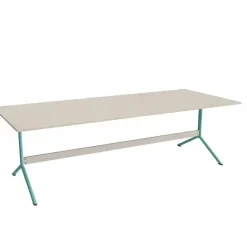 Bord Atlas 1134, 2400x1000mm, højde 720, eg højtrykslaminat, turkist stel