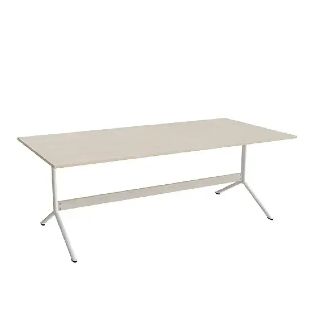 Bord Atlas 1134, 2000x1000mm, højde 720, eg højtrykslaminat, hvidt stel