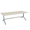 Bord Atlas 1134, 2200x1000mm, højde 720, eg højtrykslaminat, blåt stel