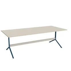 Bord Atlas 1134, 2200x1000mm, højde 720, eg højtrykslaminat, blåt stel