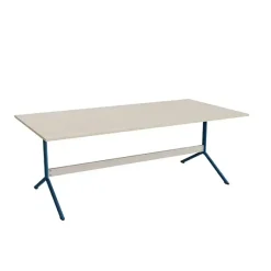 Bord Atlas 1134, 2000x1000mm, højde 720, eg højtrykslaminat, blåt stel