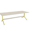 Bord Atlas 1134, 2400x1000mm, højde 720, eg højtrykslaminat, gult stel