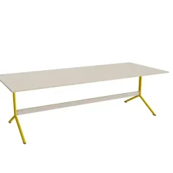 Bord Atlas 1134, 2400x1000mm, højde 720, eg højtrykslaminat, gult stel