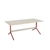 Bord Atlas 1134, 1800x900mm, højde 720, eg højtrykslaminat, rødt stel