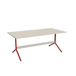 Bord Atlas 1134, 1800x900mm, højde 720, eg højtrykslaminat, rødt stel