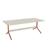 Bord Atlas 1134, 2000x1000mm, højde 720, eg højtrykslaminat, rødt stel