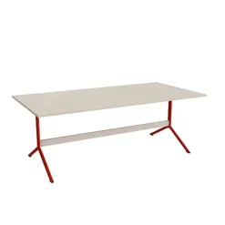 Bord Atlas 1134, 2000x1000mm, højde 720, eg højtrykslaminat, rødt stel