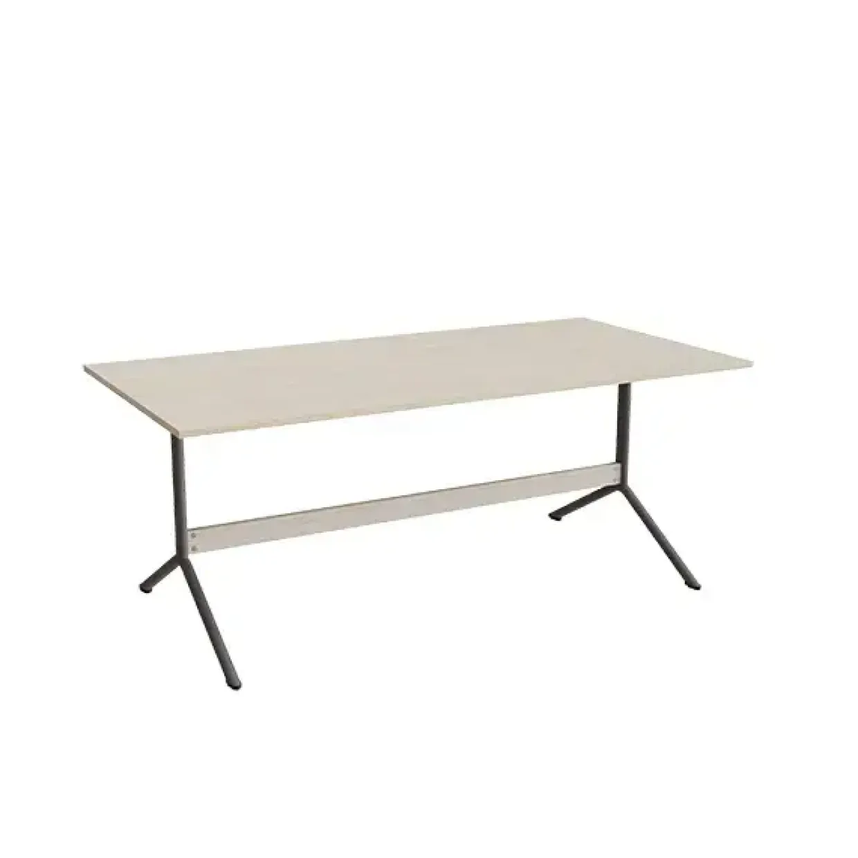 Bord Atlas 1134, 1800x900mm, højde 720, eg højtrykslaminat, gråt stel