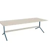 Bord Atlas 1134, 2400x1000mm, højde 720, eg højtrykslaminat, blåt stel