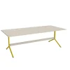 Bord Atlas 1134, 2200x1000mm, højde 720, eg højtrykslaminat, gult stel