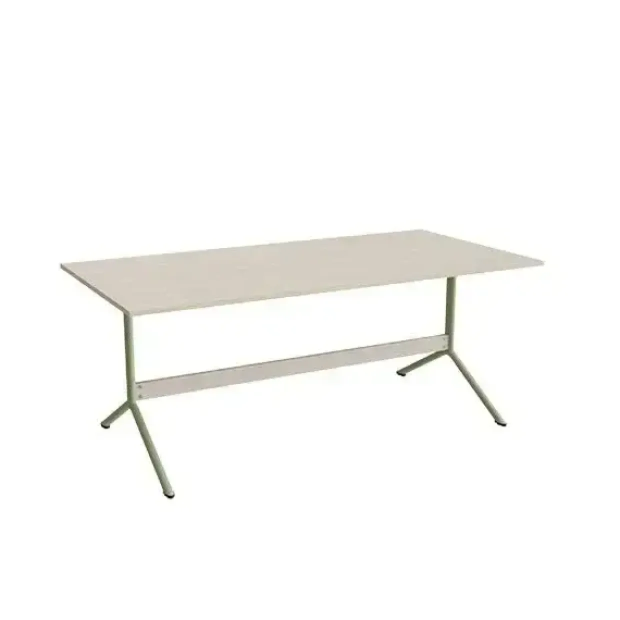Bord Atlas 1134, 1800x900mm, højde 720, eg højtrykslaminat, grønt stel