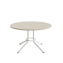 Bord Atlas 1133 Ø1200x720mm, Hvidpigmenteret eg med hvidt understel