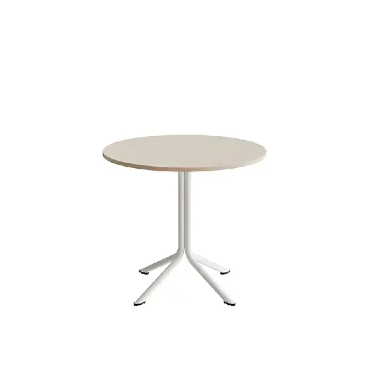 Bord Atlas 1133 Ø800x720mm, Hvidpigmenteret eg med hvidt understel
