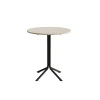 Bord Atlas 1133 Ø800x900mm, Hvidpigmenteret eg med sortoliven understel