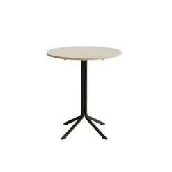 Bord Atlas 1133 Ø800x900mm, Hvidpigmenteret eg med sortoliven understel