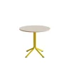 Bord Atlas 1133 Ø800x720mm, Hvidpigmenteret eg med gult understel