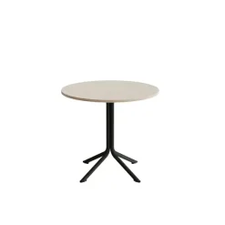Bord Atlas 1133 Ø800x720mm, Hvidpigmenteret eg med sortoliven understel